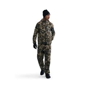 Nike Tech Fleece Camo Tracksuit Mens XXL Hoodie and Jogger Pants Set Green Olive